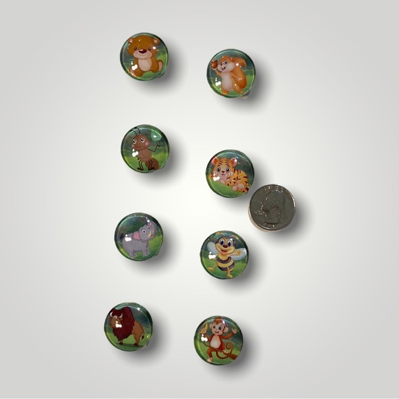 Set of 8 𝑯𝒂𝒏𝒅𝒎𝒂𝒅𝒆 Outdoor Creatures on Cabachon 1” Magnets Gifts 🎁 - Picture 12 of 12